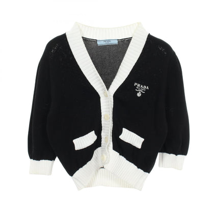 PRADA Logo Embroidered Cropped Cardigan Size 36