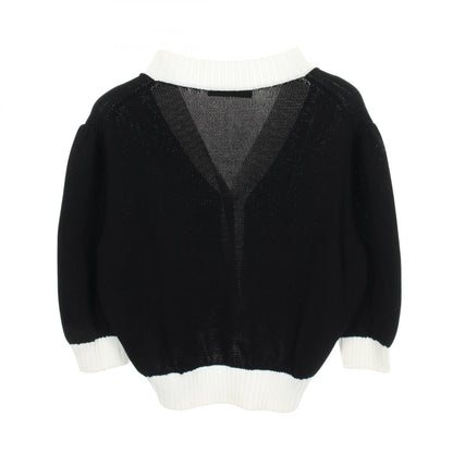 PRADA Logo Embroidered Cropped Cardigan Size 36