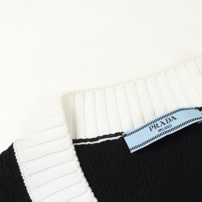 PRADA Logo Embroidered Cropped Cardigan Size 36
