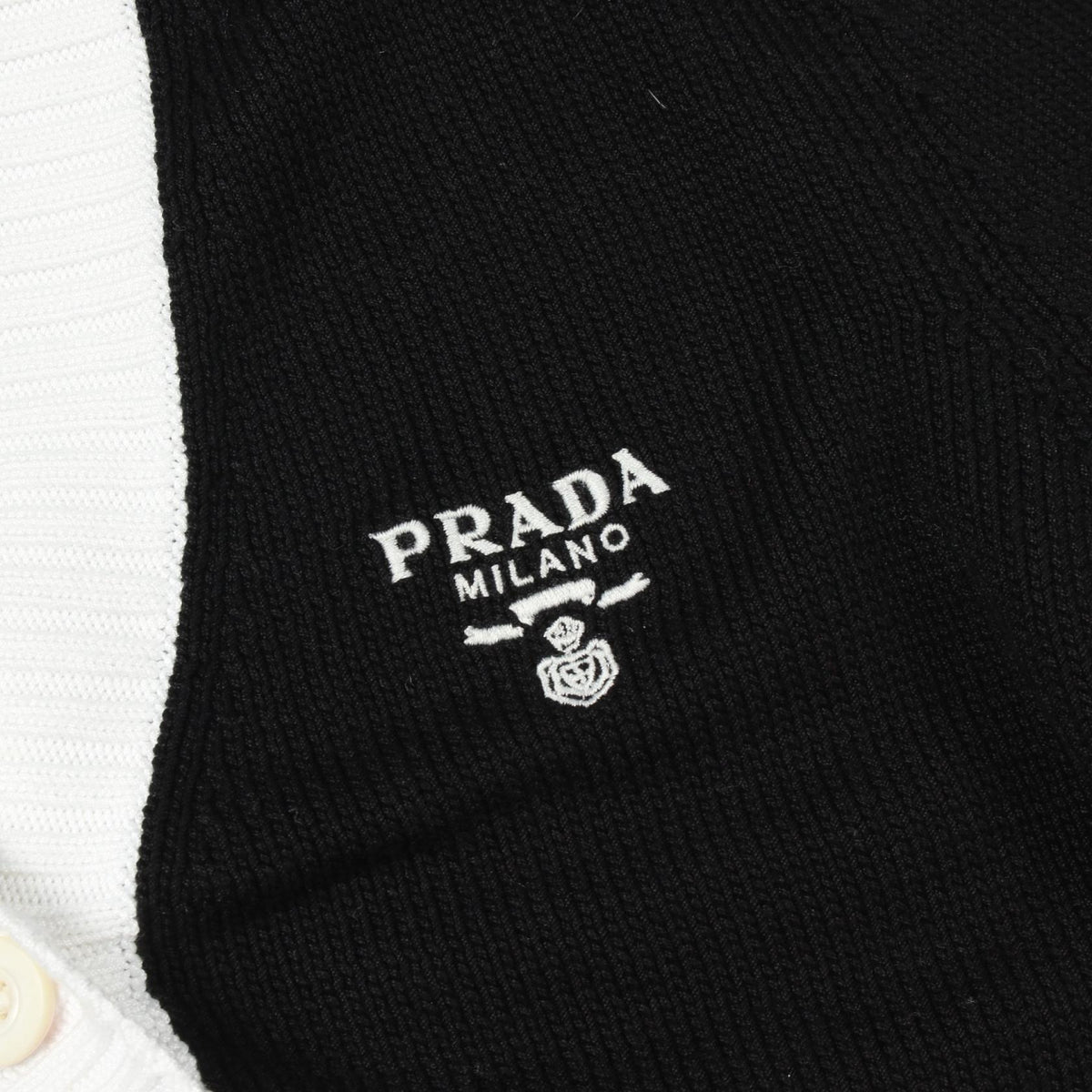 PRADA Logo Embroidered Cropped Cardigan Size 36