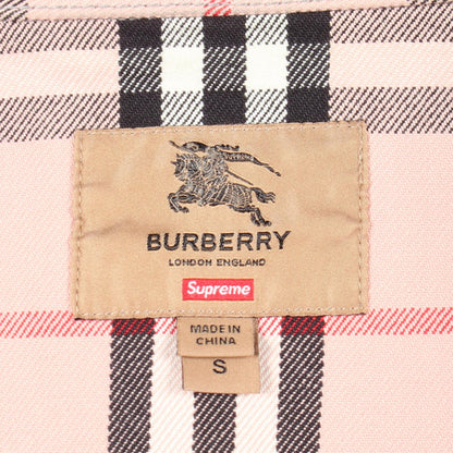 Supreme x Burberry Check Denim Trucker Jacket Pink Size S