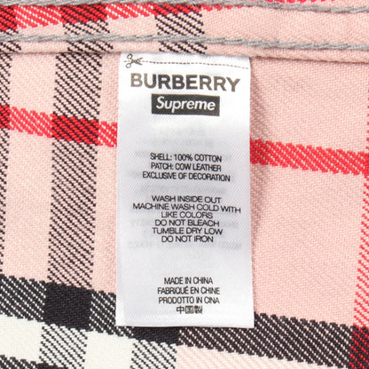 Supreme x Burberry Check Denim Trucker Jacket Pink Size S