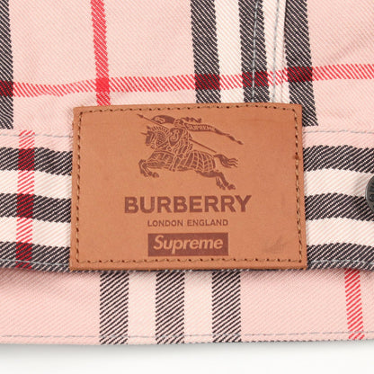 Supreme x Burberry Check Denim Trucker Jacket Pink Size S