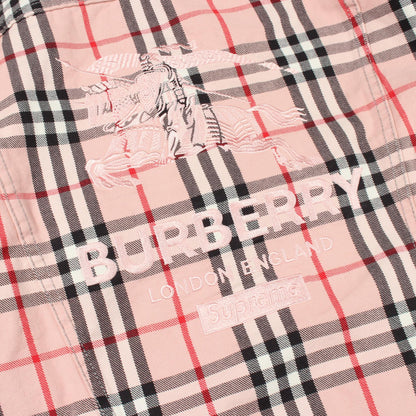 Supreme x Burberry Check Denim Trucker Jacket Pink Size S