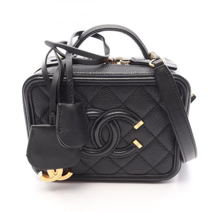 CHANEL CC Filigree Black Shoulder Bag