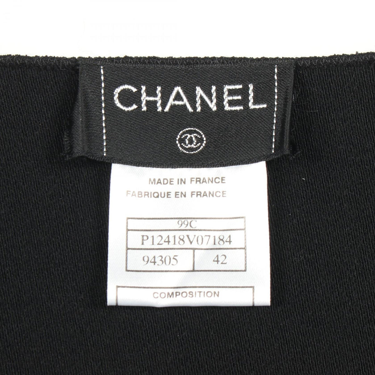 CHANEL Coco Mark Button Wool Tank Top Black Size 42