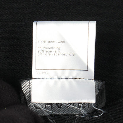 CHANEL Coco Mark Button Wool Tank Top Black Size 42