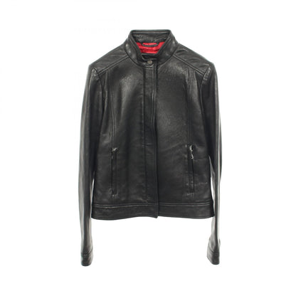 GUCCI Single Leather Jacket Black Size 36
