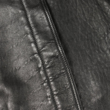 GUCCI Single Leather Jacket Black Size 36