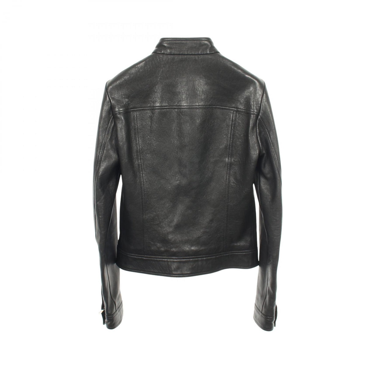 GUCCI Single Leather Jacket Black Size 36