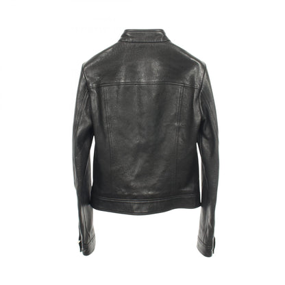 GUCCI Single Leather Jacket Black Size 36