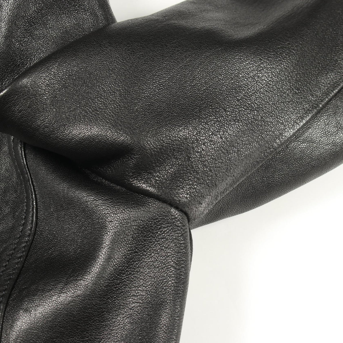 GUCCI Single Leather Jacket Black Size 36