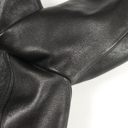 GUCCI Single Leather Jacket Black Size 36