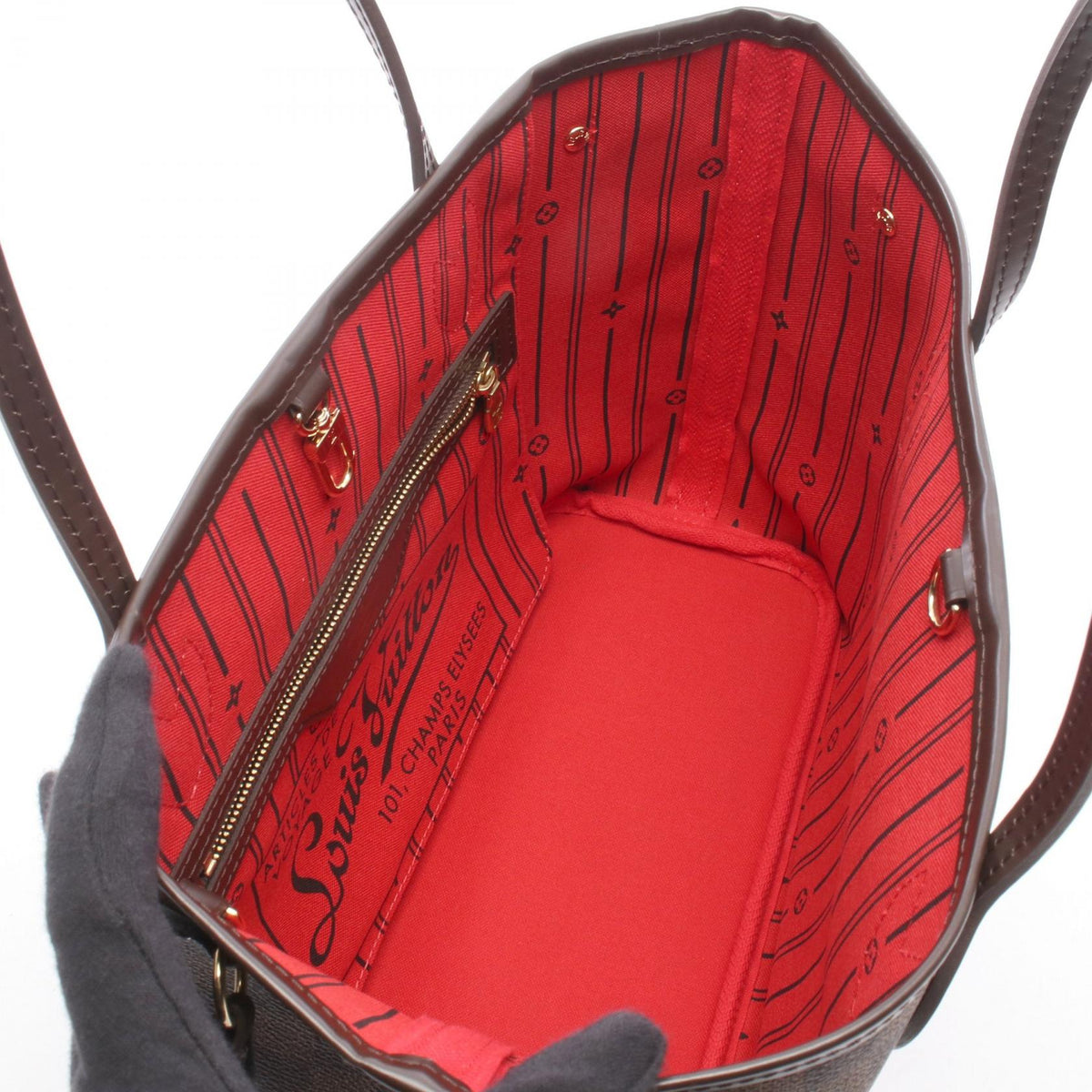 LOUIS VUITTON Neverfull PM Bag Brown