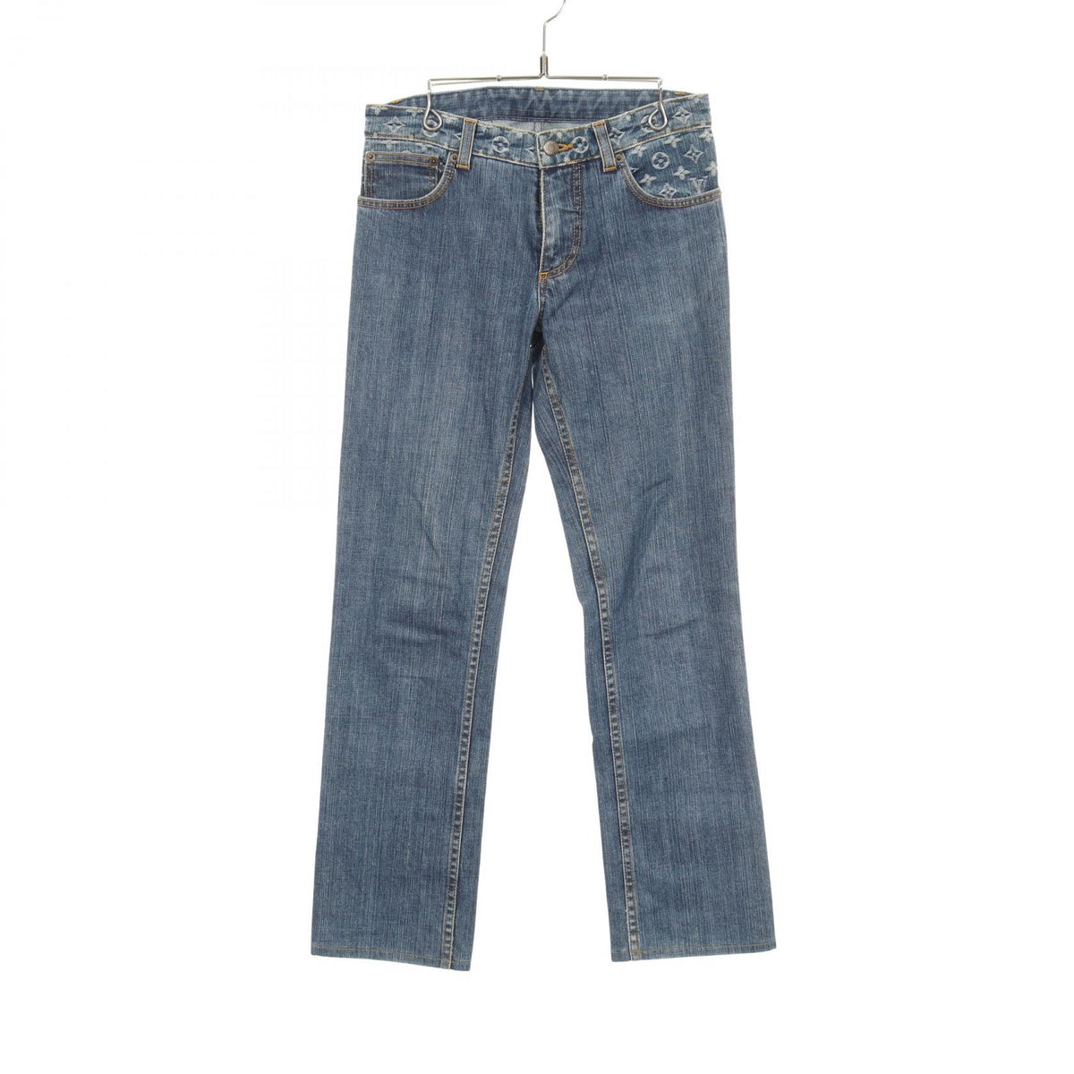 LOUIS VUITTON Monogram Cotton Jeans Blue Size 36