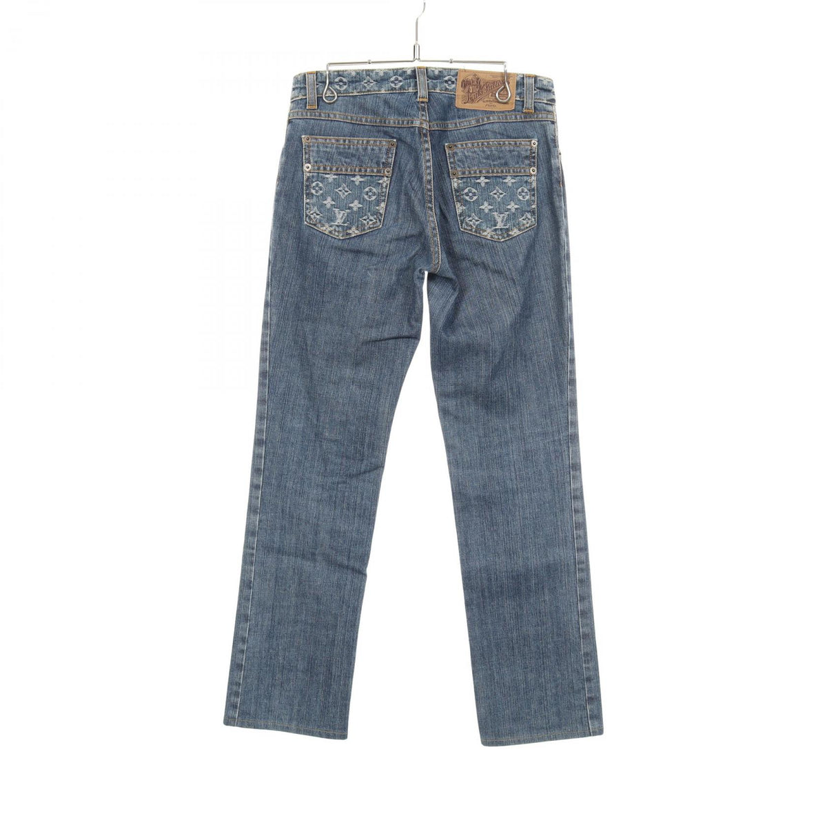 LOUIS VUITTON Monogram Cotton Jeans Blue Size 36