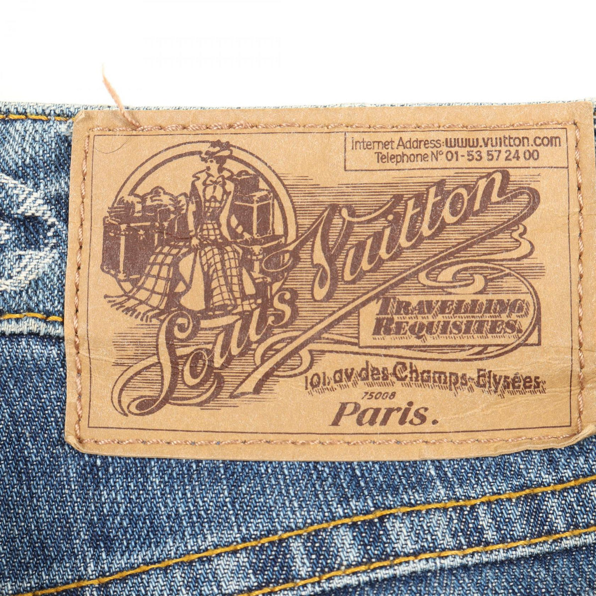 LOUIS VUITTON Monogram Cotton Jeans Blue Size 36