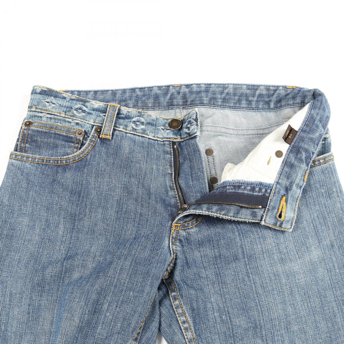 LOUIS VUITTON Monogram Cotton Jeans Blue Size 36