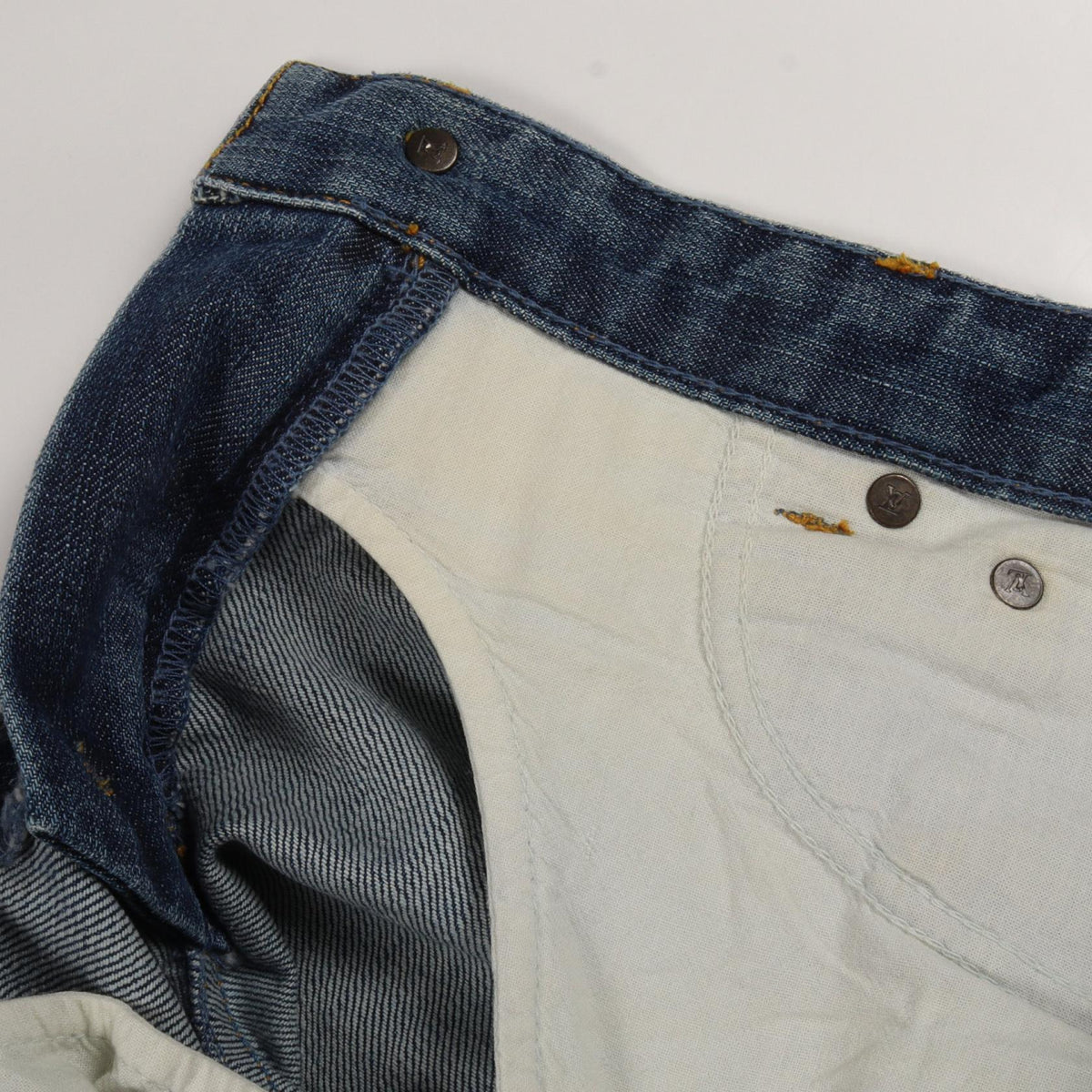 LOUIS VUITTON Monogram Cotton Jeans Blue Size 36