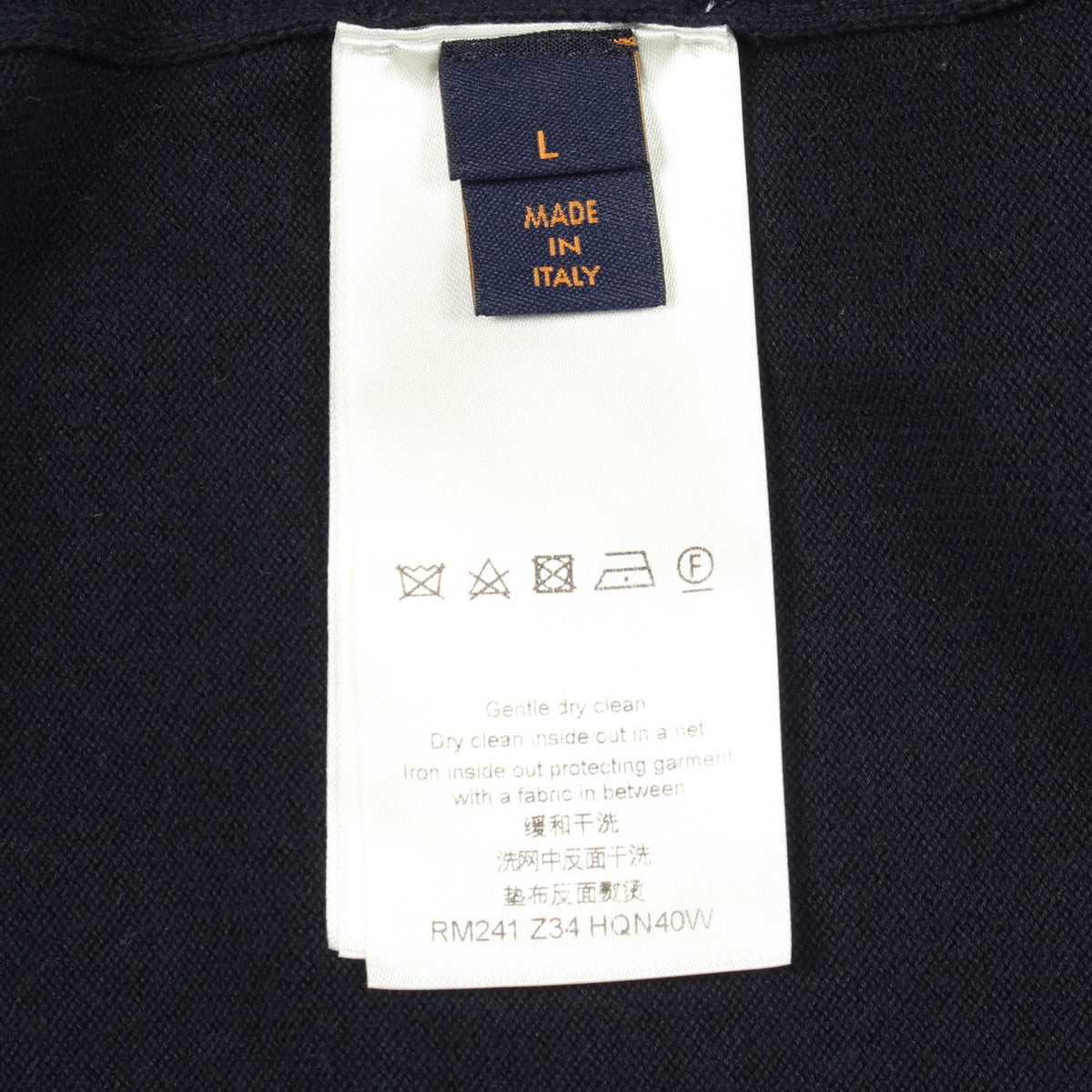 LOUIS VUITTON Sleeve Monogram Short Sleeve Knit Navy Size L