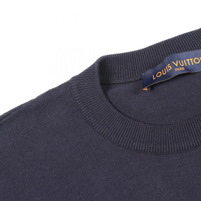 LOUIS VUITTON Sleeve Monogram Short Sleeve Knit Navy Size L