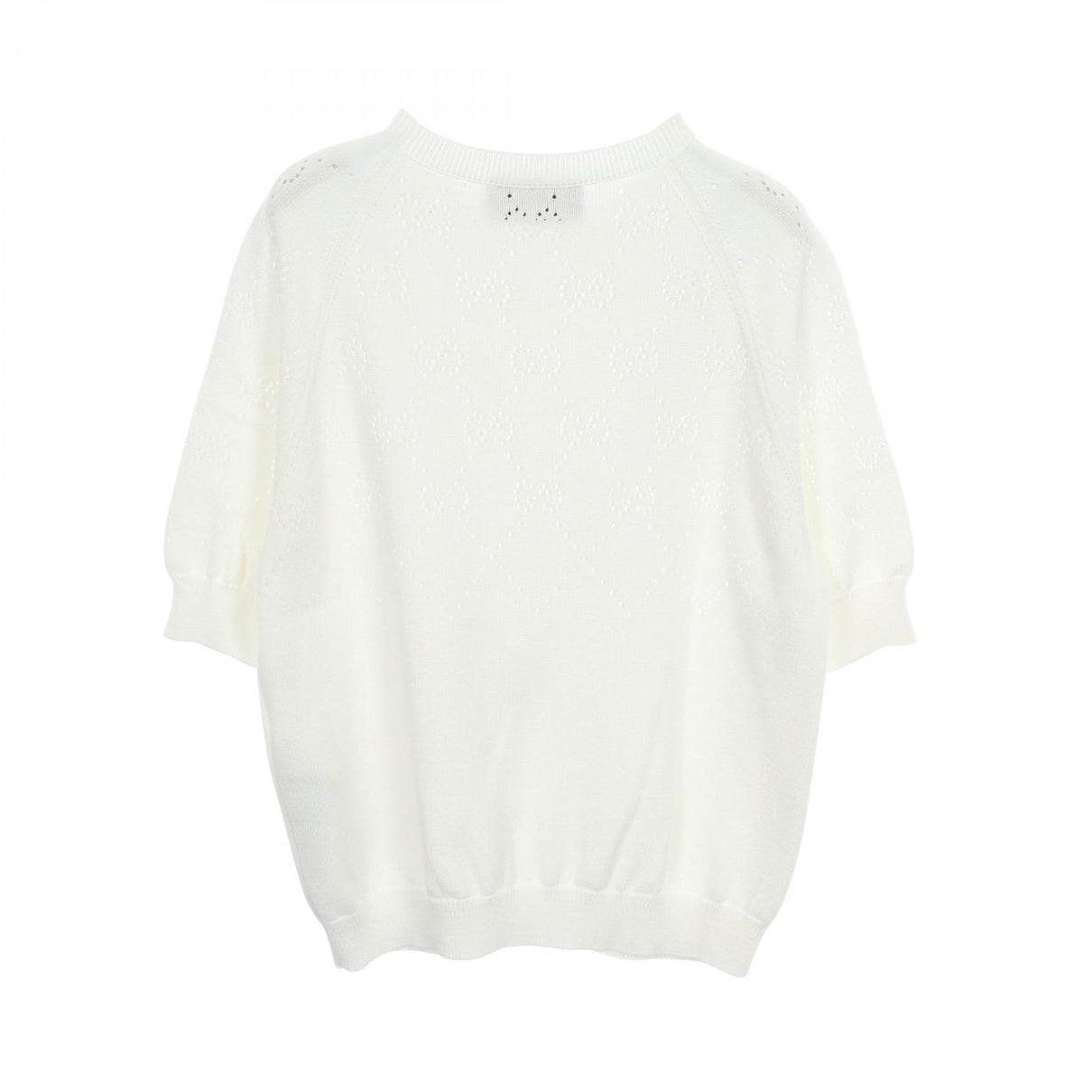 GUCCI GG Cotton Crewneck Short Sleeve Sweater Size S