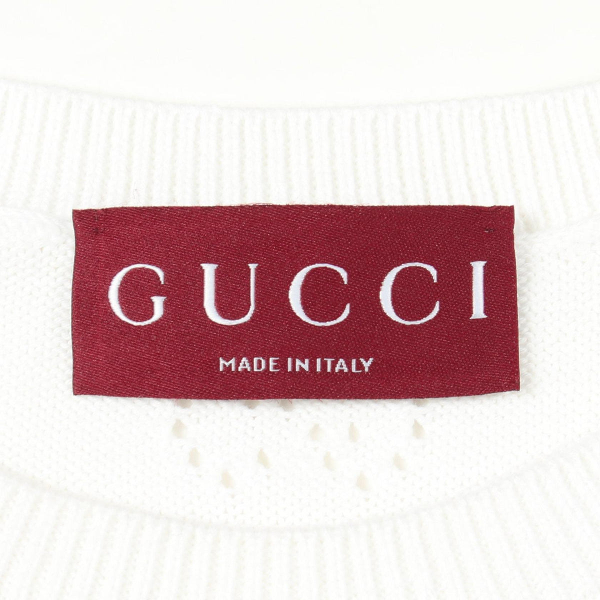 GUCCI GG Cotton Crewneck Short Sleeve Sweater Size S