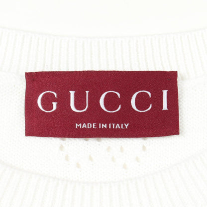 GUCCI GG Cotton Crewneck Short Sleeve Sweater Size S