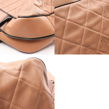 CHANEL Matelasse Caviar Skin Beige Black Boston Bag
