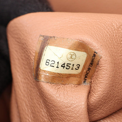 CHANEL Matelasse Caviar Skin Beige Black Boston Bag