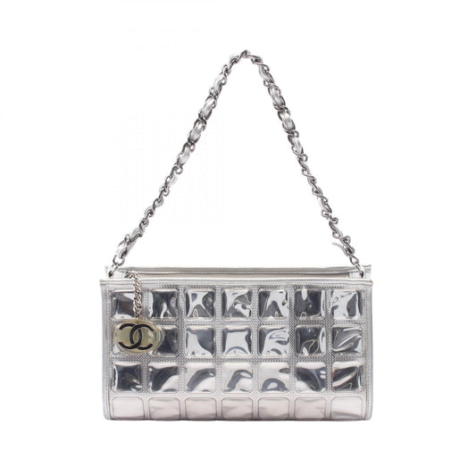 CHANEL Ice Cube Vinyl Handbag Silver