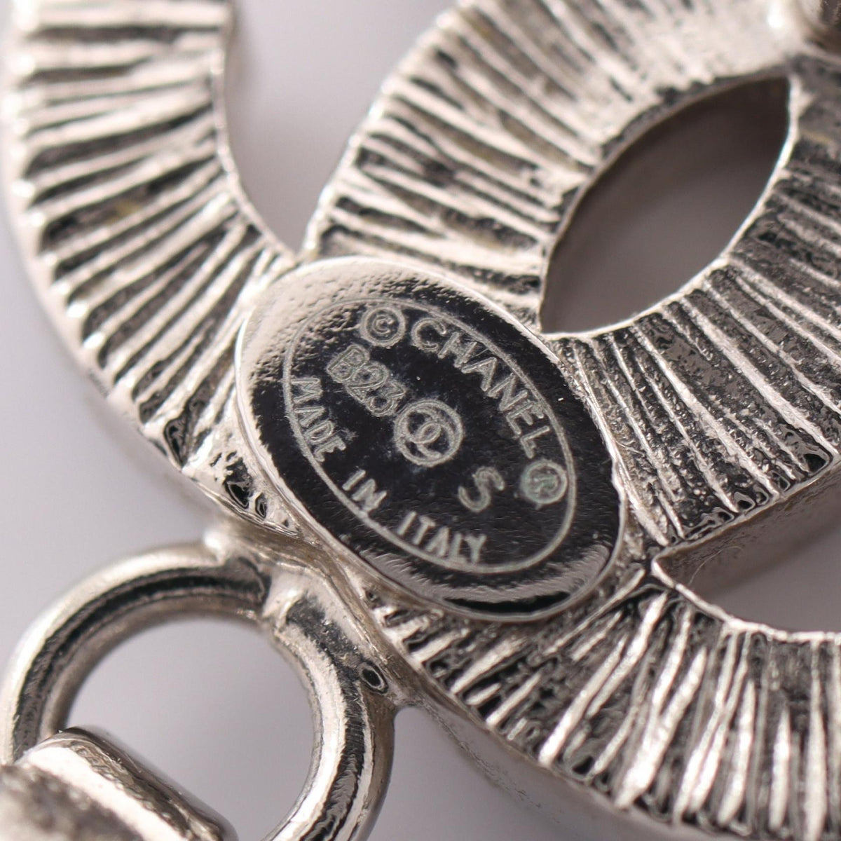 CHANEL B23S Coco Mark Earrings Silver