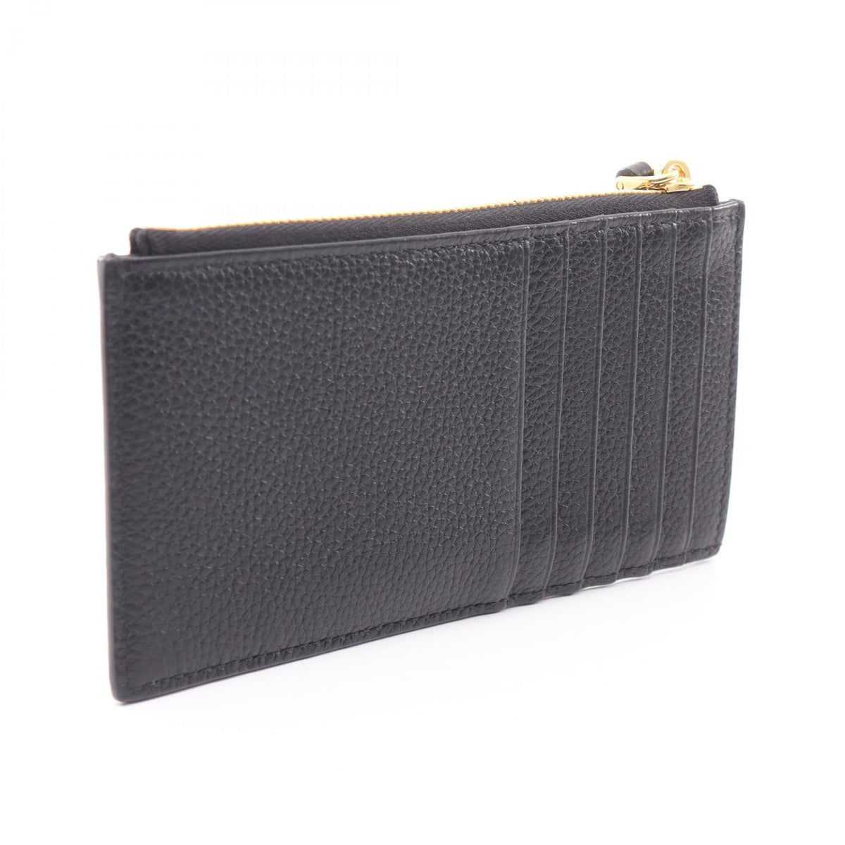 PRADA Leather Card & Coin Case Black