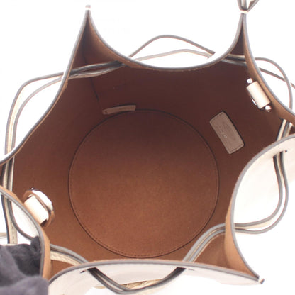 TOD'S T Timeless Leather Straw Bag Gray