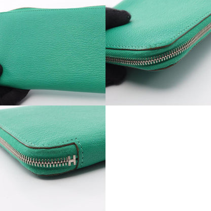 HERMES Azap Long Mint Leather Wallet