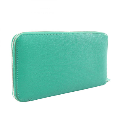 HERMES Azap Long Mint Leather Wallet