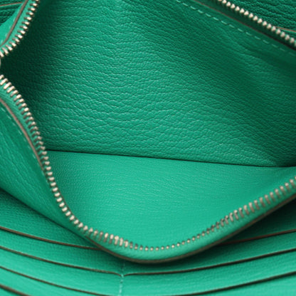 HERMES Azap Long Mint Leather Wallet