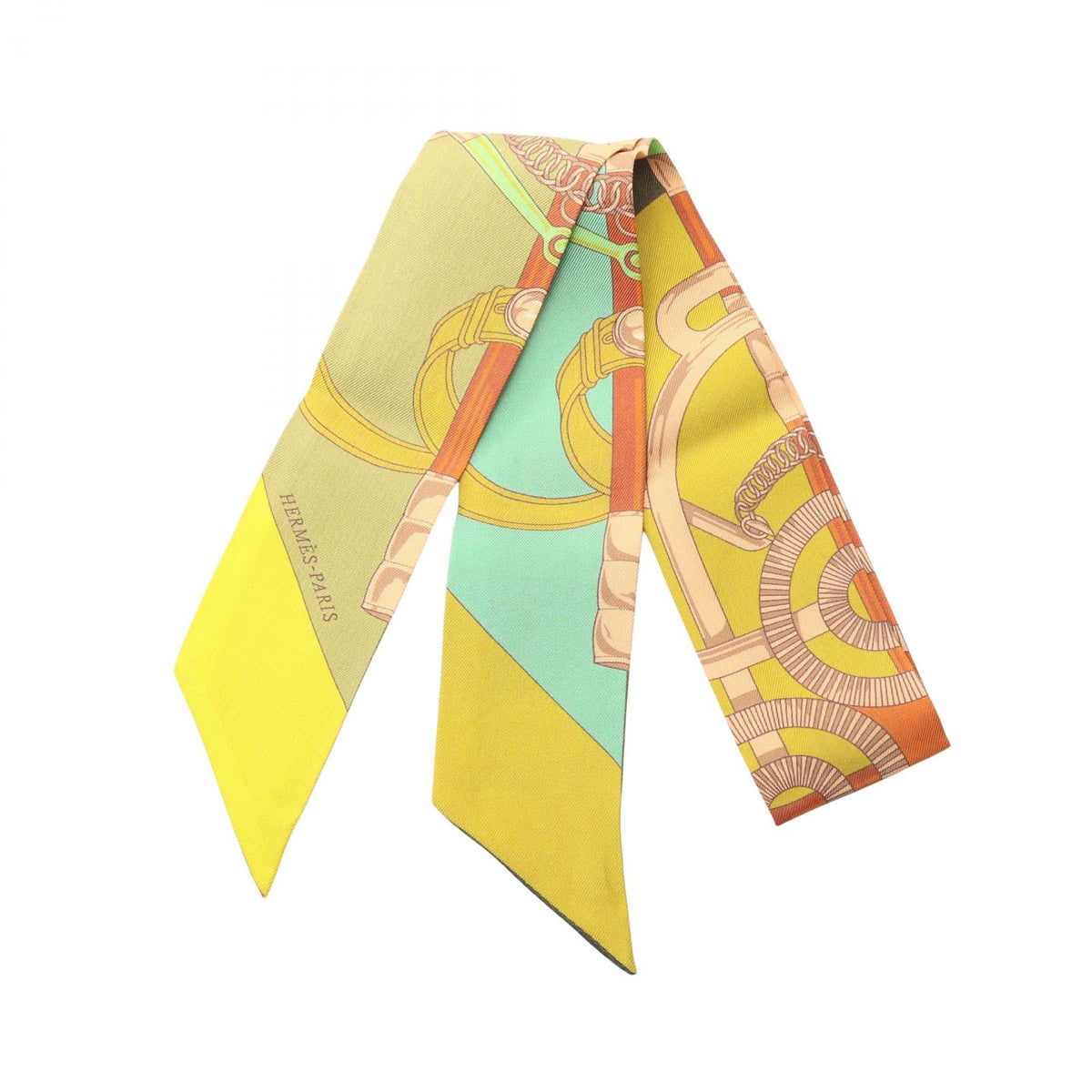 HERMES Twilly Eperon d'Or Silk Scarf