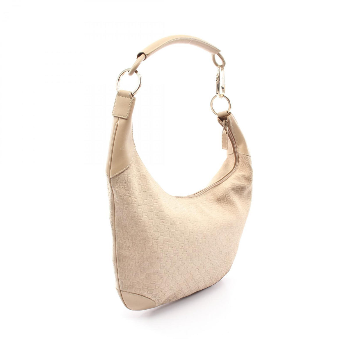 GUCCI G Monogram Suede Shoulder Bag
