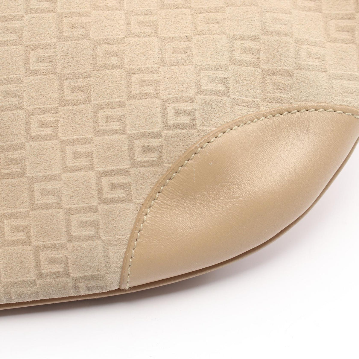 GUCCI G Monogram Suede Shoulder Bag