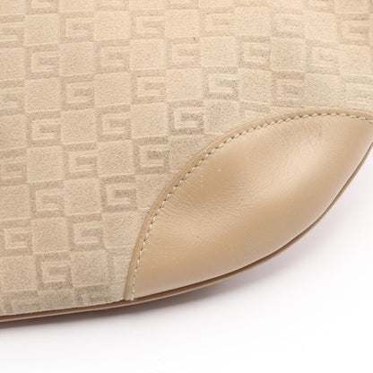 GUCCI G Monogram Suede Shoulder Bag