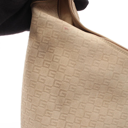 GUCCI G Monogram Suede Shoulder Bag