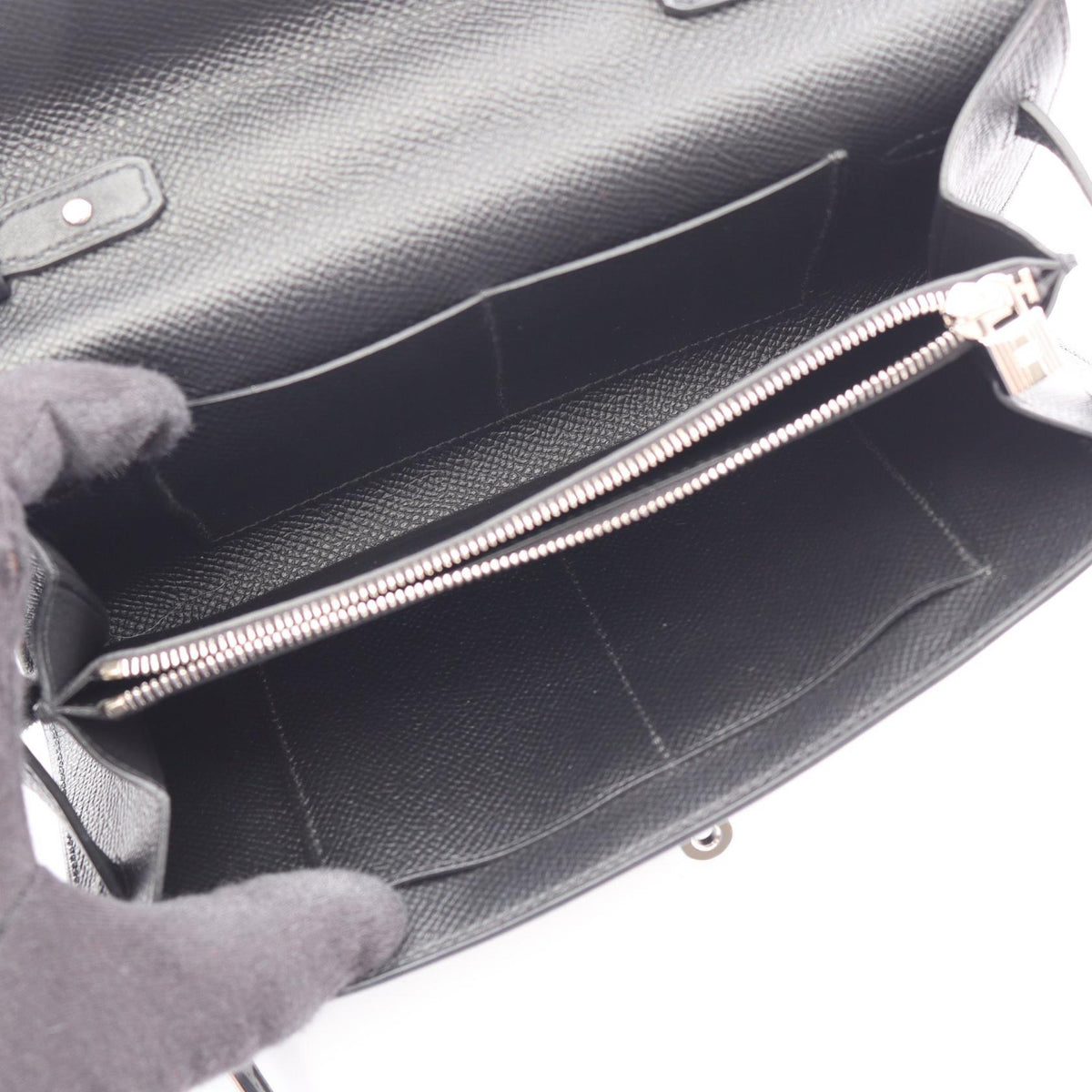 HERMES Kelly To Go Veau Epsom Bag Black