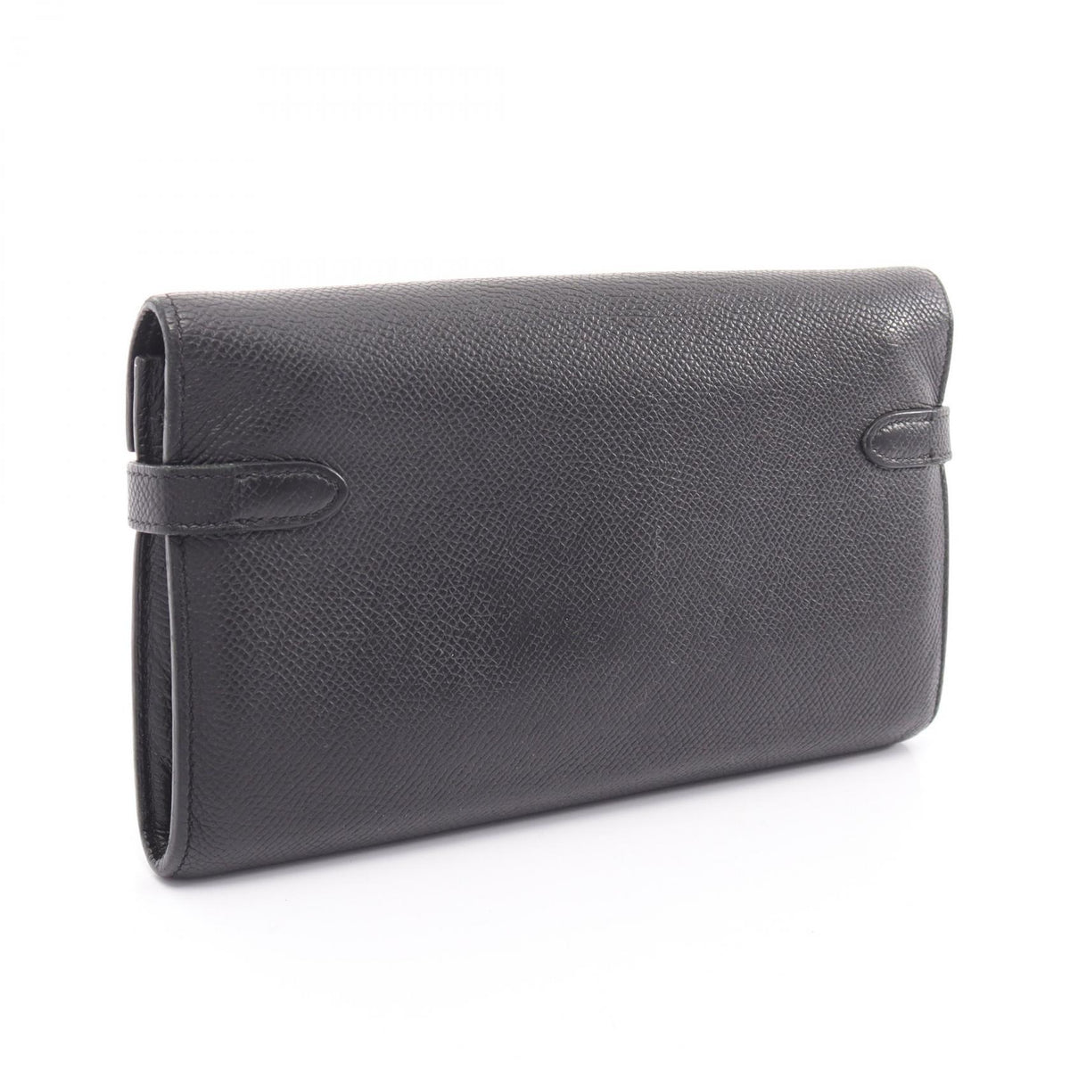 HERMES Kelly Wallet Long Leather Black