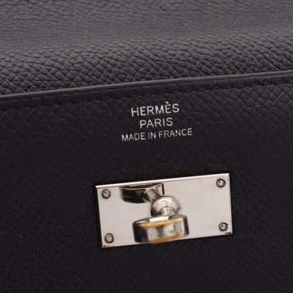 HERMES Kelly Wallet Long Leather Black