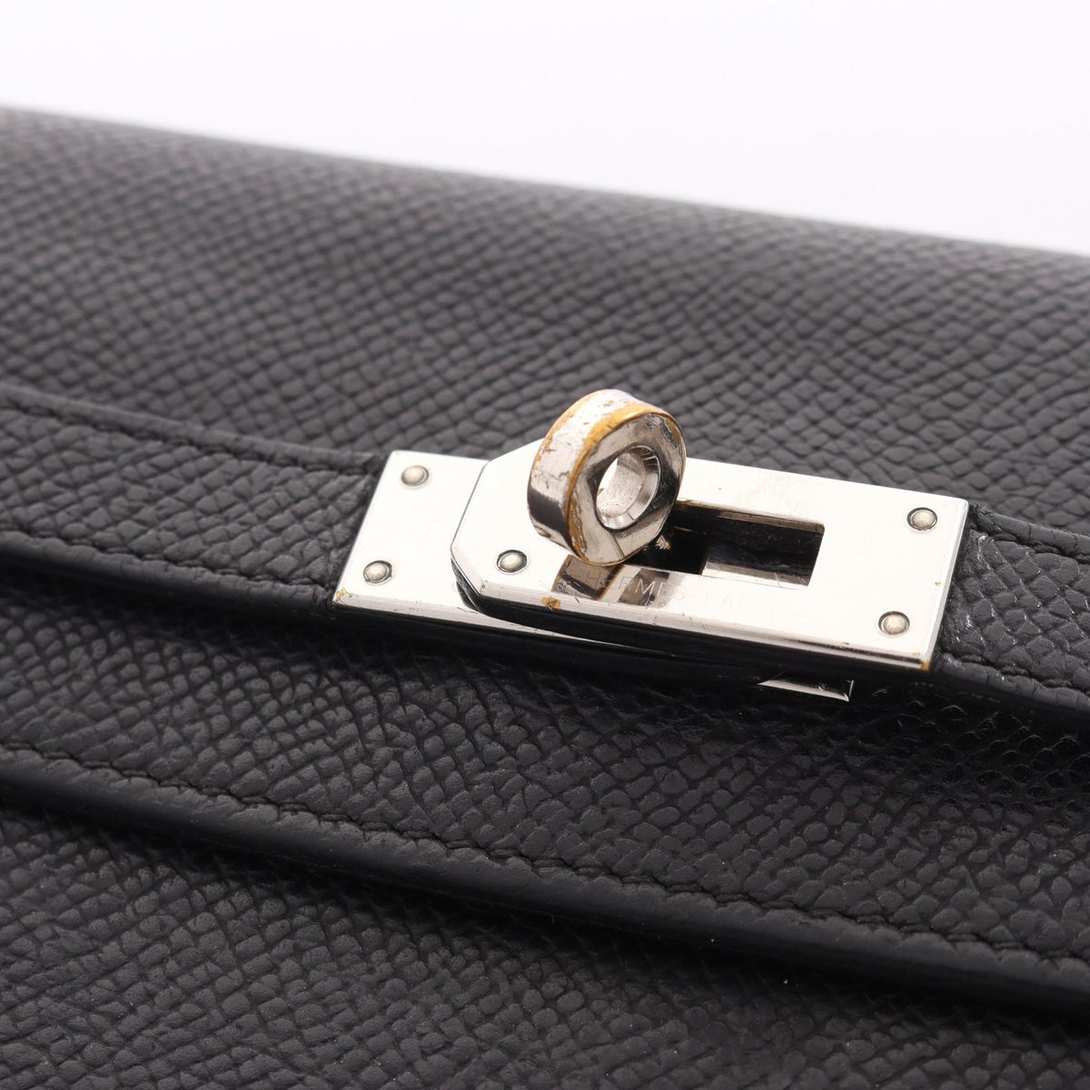 HERMES Kelly Wallet Long Leather Black