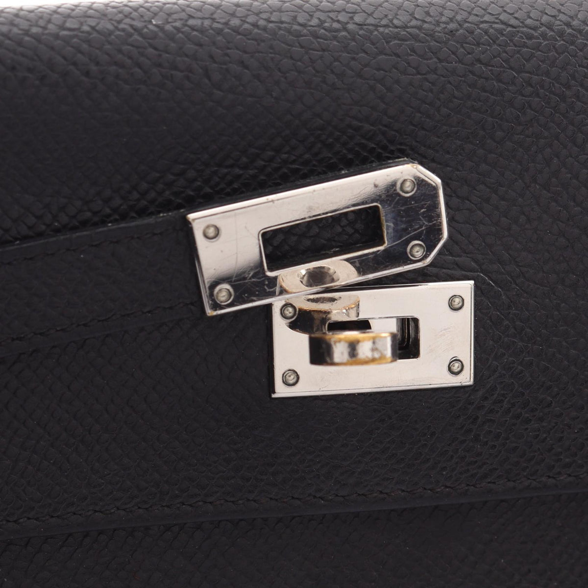 HERMES Kelly Wallet Long Leather Black