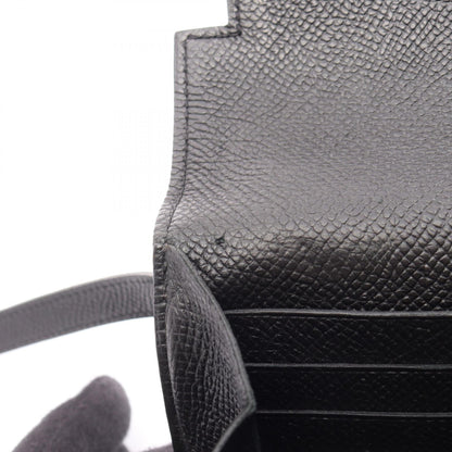 HERMES Kelly Wallet Long Leather Black