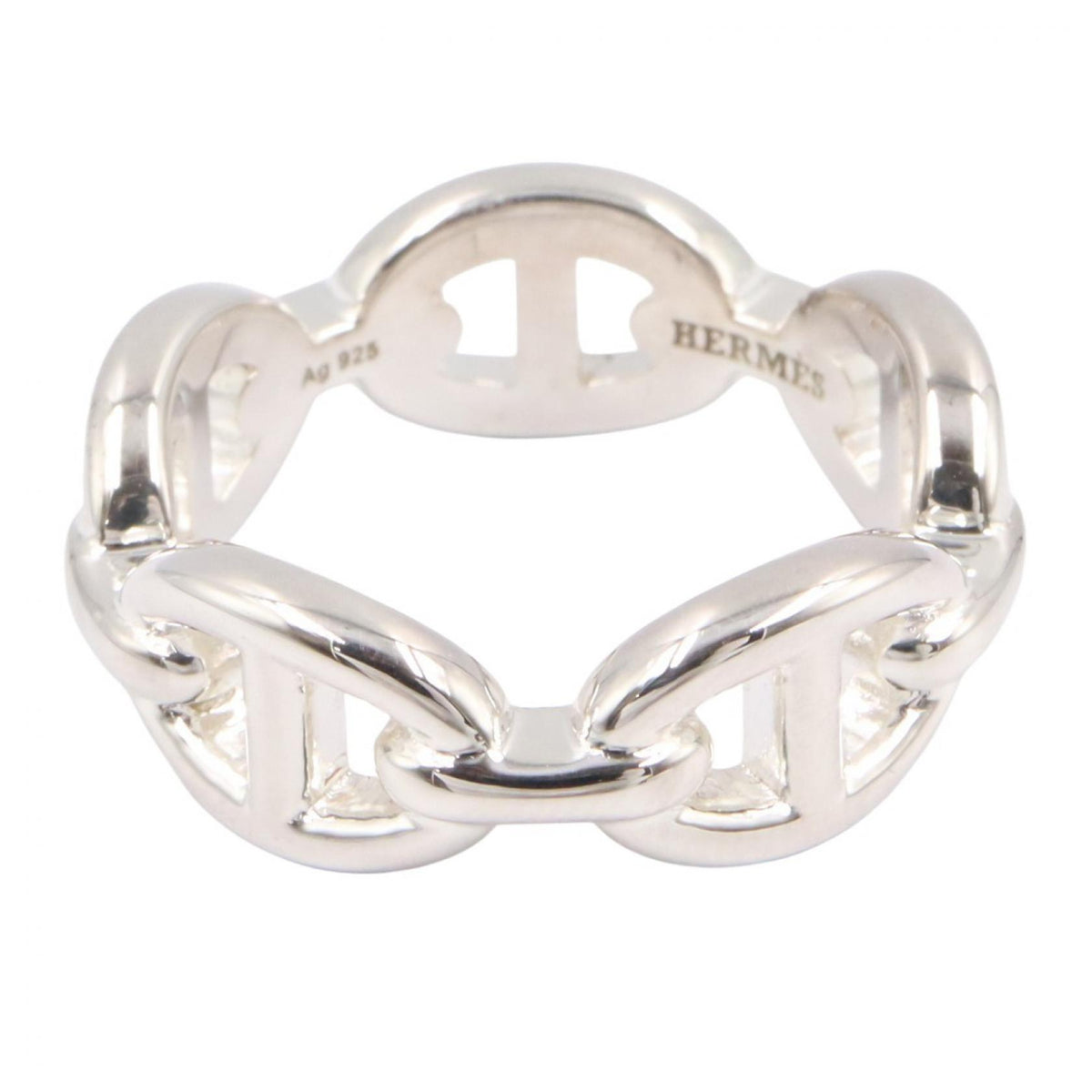 HERMES Enchainee PM Silver 925 Ring Size JP 11.5