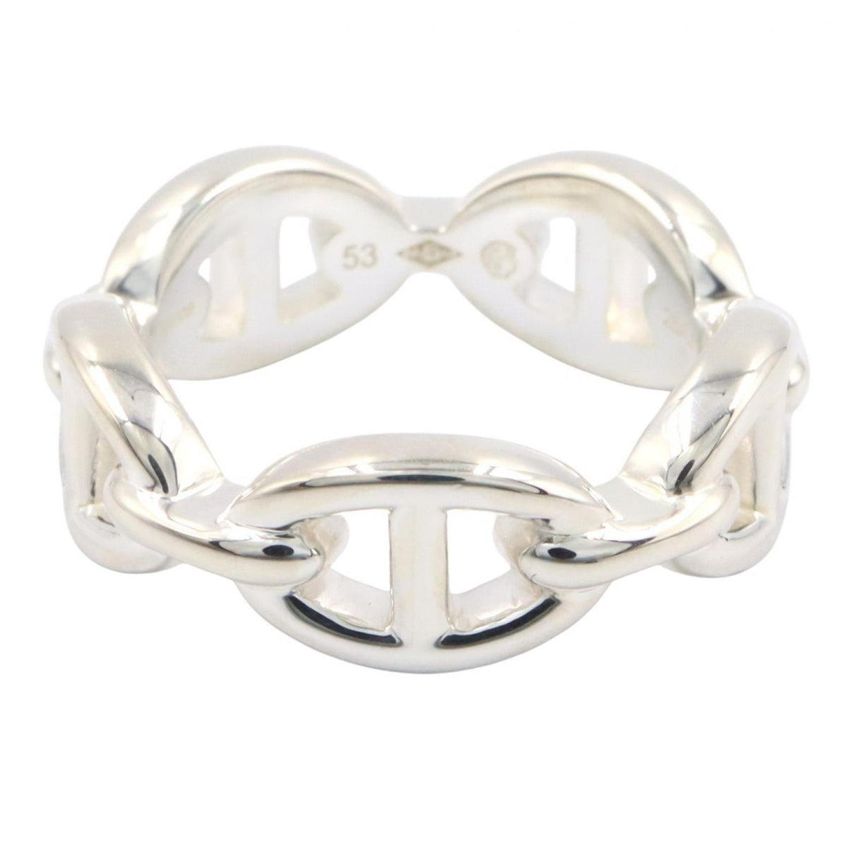 HERMES Enchainee PM Sterling Silver 925 Ring Size JP 12